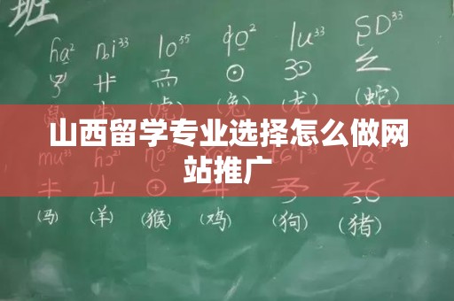 山西留学专业选择怎么做网站推广