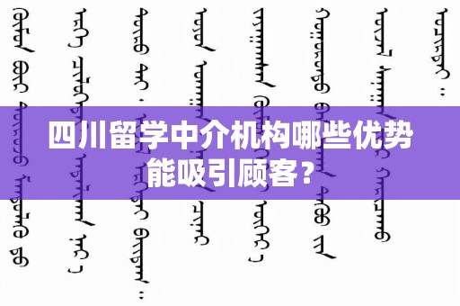 四川留学中介机构哪些优势能吸引顾客？