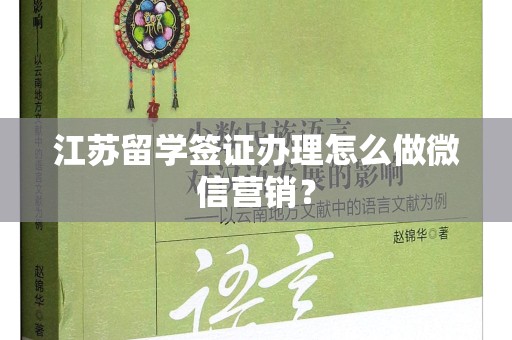 江苏留学签证办理怎么做微信营销？