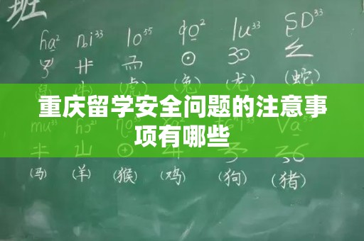 重庆留学安全问题的注意事项有哪些