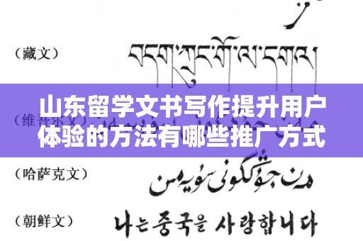 山东留学文书写作提升用户体验的方法有哪些推广方式有哪些