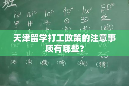 天津留学打工政策的注意事项有哪些？